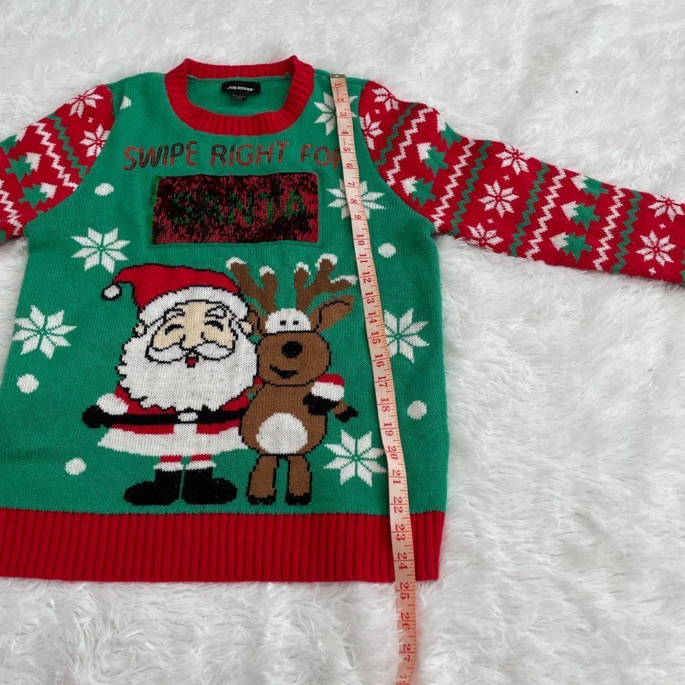 Joe Boxer Christmas Santa Claus Red and Green Sweatshirt Large - Picture 4 of 10